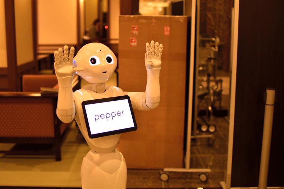 ロビーに設置されたPepper for Biz